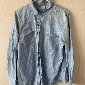 Soft denim button up